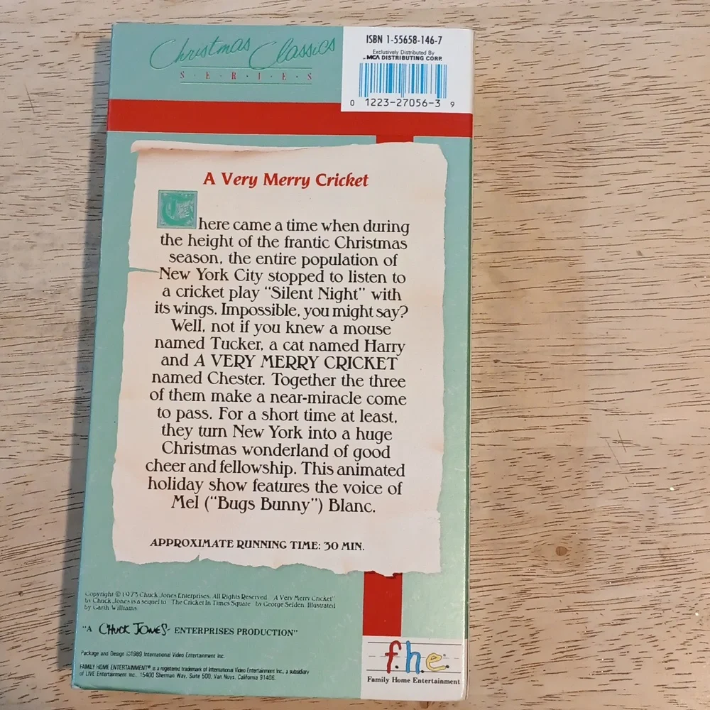 A Very Merry Cricket VHS Tape